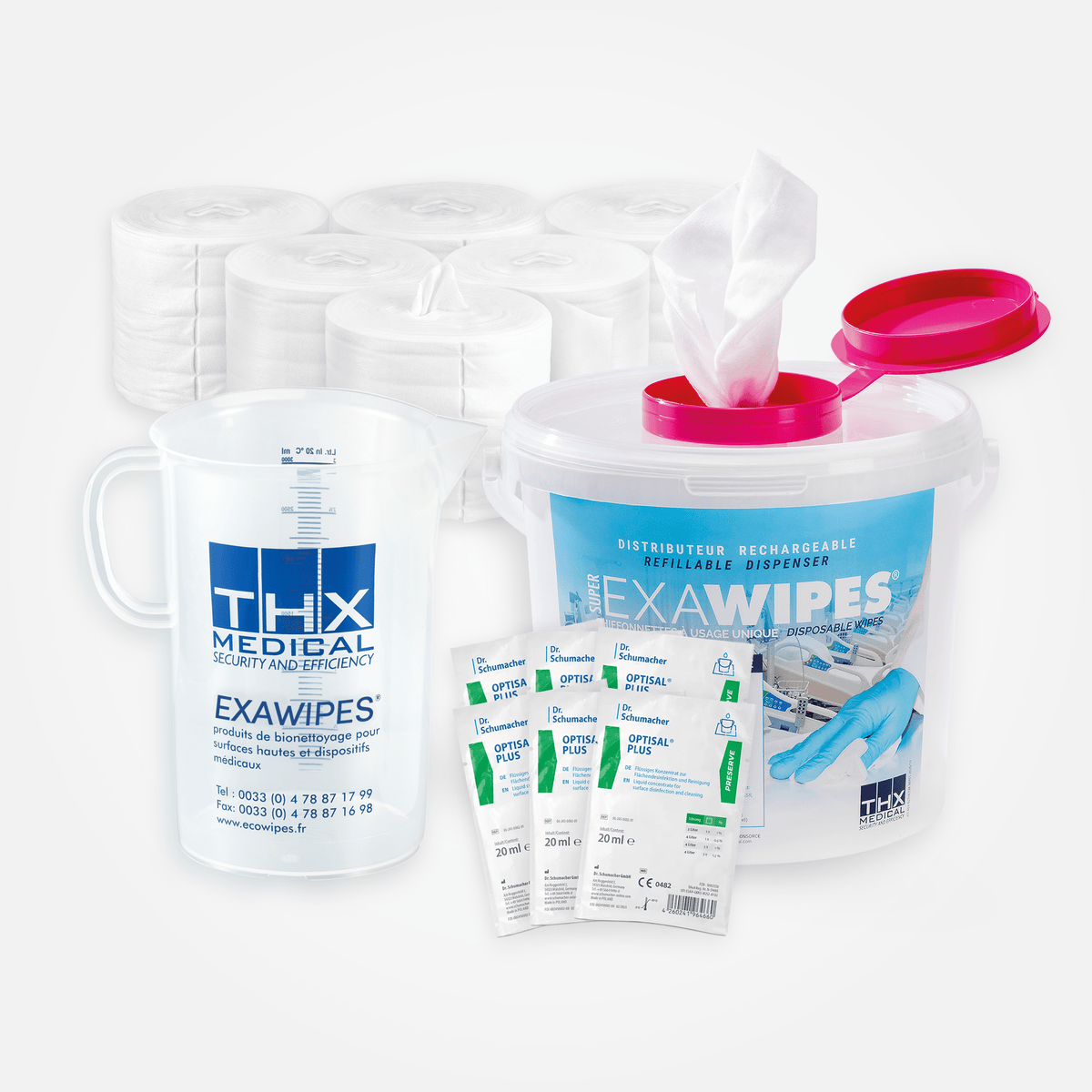 KIT DE DÉMARRAGE EXAWIPES - Lingettes sèches en rouleau à imbiber BIOWIPES/EXAWIPES | THX MEDICAL