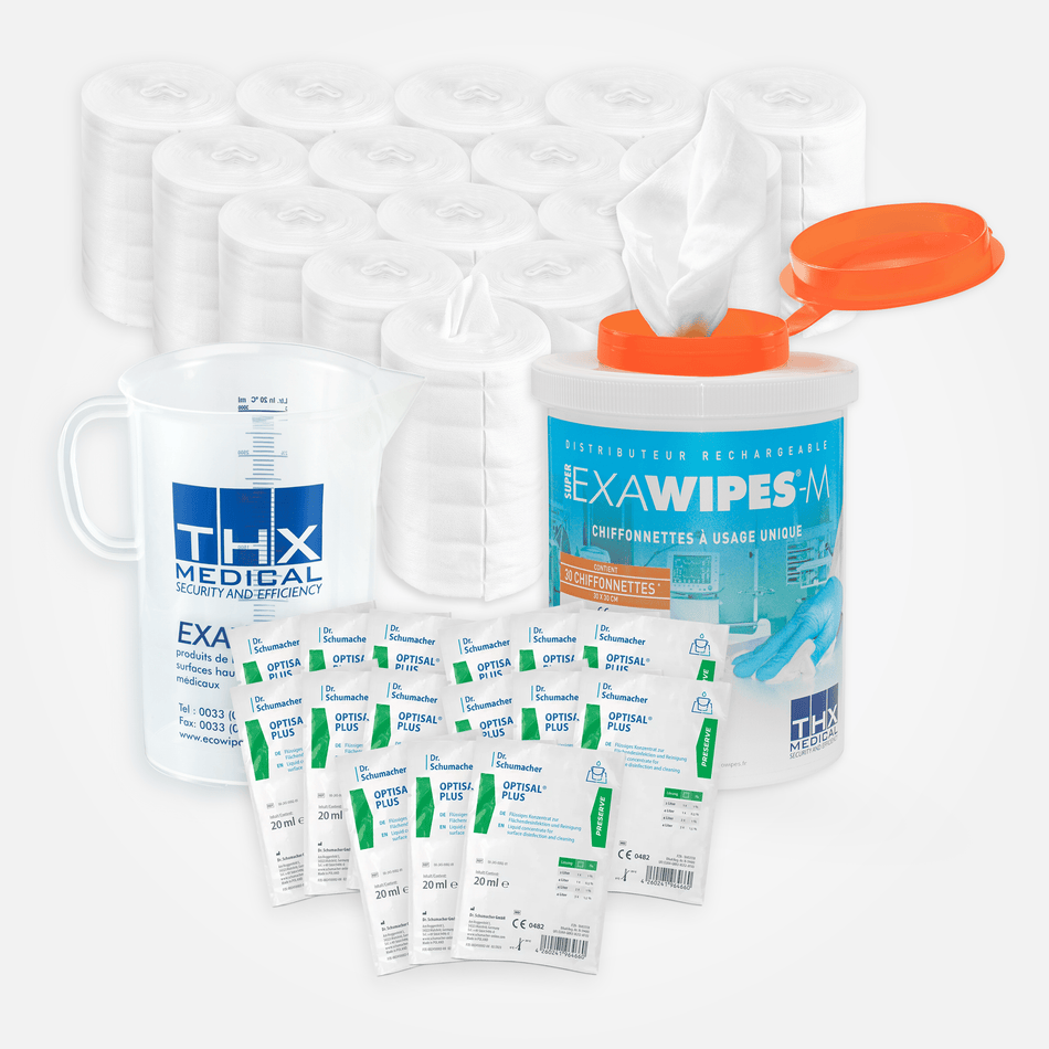 KIT DE DÉMARRAGE VÉHICULES SANITAIRES EXAWIPES-M - Lingettes sèches en rouleau à imbiber BIOWIPES/EXAWIPES | THX MEDICAL