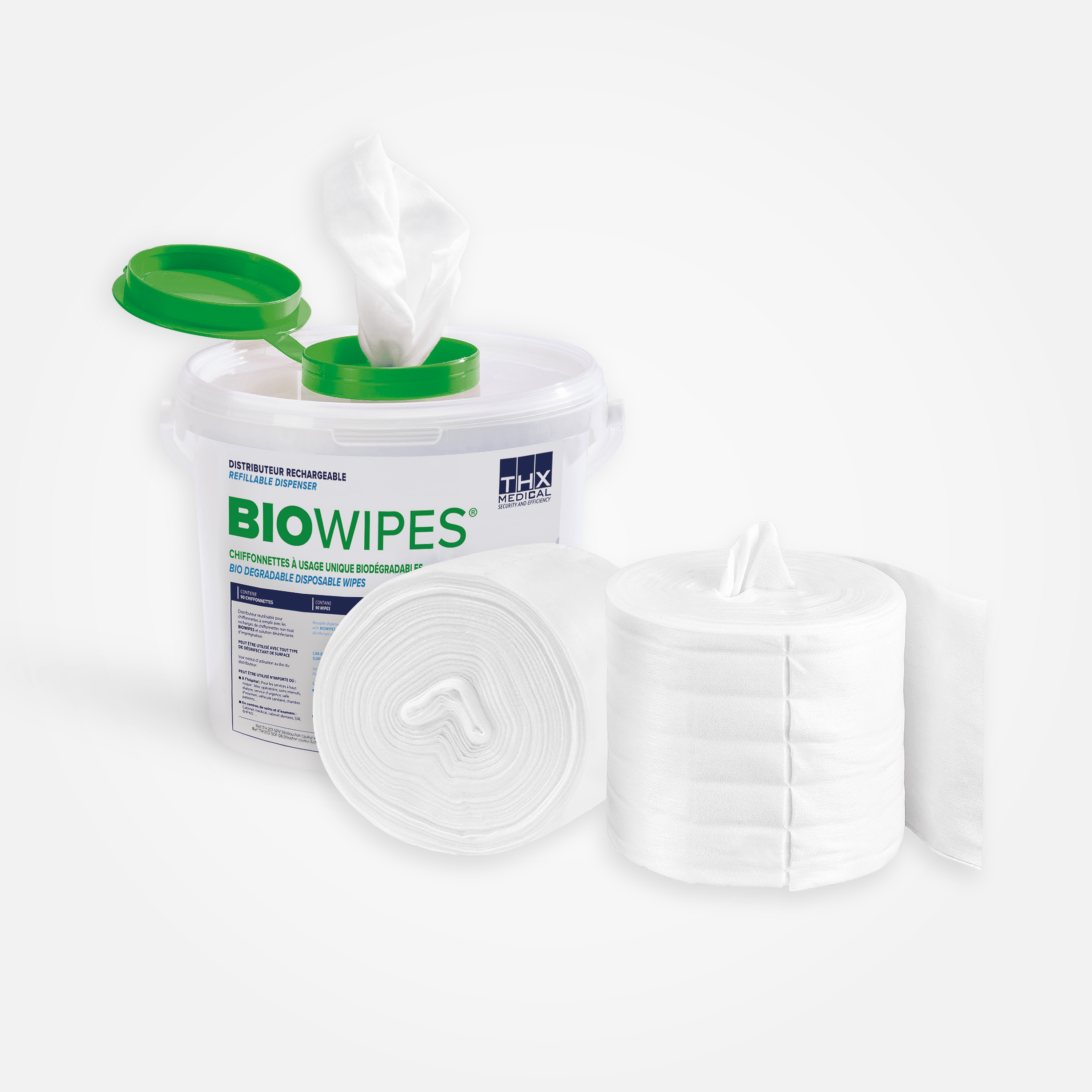 RECHARGES BIOWIPES – SANS DÉSINFECTANT - Lingettes sèches en rouleau à imbiber BIOWIPES/EXAWIPES | THX MEDICAL