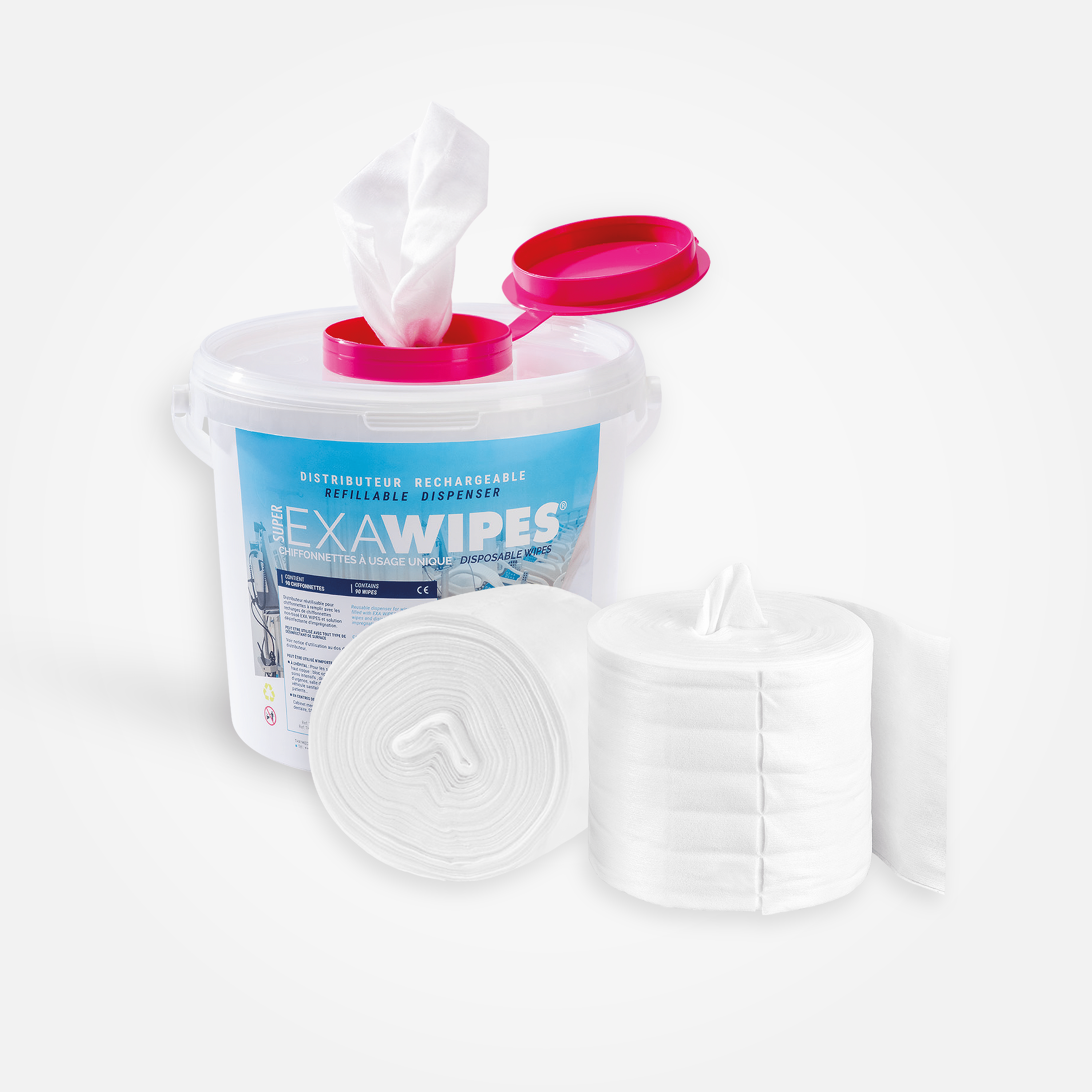 RECHARGES EXAWIPES – SANS DÉSINFECTANT - Lingettes sèches en rouleau à imbiber BIOWIPES/EXAWIPES | THX MEDICAL